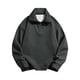 thumbnail image 3 of Blusa y camisa de cuello vuelto de manga larga para hombre, sudadera con cremallera, polar, verde, marrón, gris, media cremallera, lisa, deportiva, para exteriores, uso diario, vacaciones, ropa de cal, 3 of 4