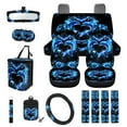 thumbnail image 6 of Jeiento 15 Pcs Car Accessories with Car Seat Covers Steering Wheel Cover Seat Belt Covers Car Garbage Air Vent Organizer Pouch Rear View Mirror Protector Cup Holders Keychain Blue Love Dolphin, 6 of 6