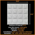 thumbnail image 6 of 20x20 Styrofoam Ceiling Tiles Glue-Up Decorative Panels for Easy DIY Install, Home & Basement Renovation. R40 Aerial Village, Plain White, Lot/8, 6 of 6
