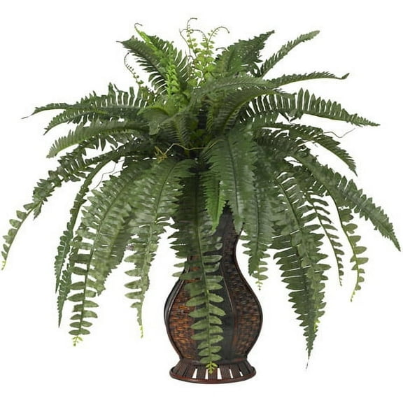Nearly Natural 28H x 27W x 27D in. Boston Fern Artificial Greenery Plant with Urn
