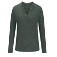 thumbnail image 5 of Scyoekwg Womens Long Sleeve Tops V-Neck Knitted Tunic Sweatshirts Trendy Lightweight Women Blouses Fall Dressy Casual Blouses Solid Color Pullover (Green,S), 5 of 6