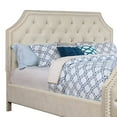 thumbnail image 3 of Button Tufted Fabric Upholstered Queen Bed with Corner Cut Design, Beige - Saltoro Sherpi, 3 of 5