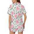 thumbnail image 4 of SKQIT Womens Short Sleeve Pajama Sets, 2 Piece Cute Print Soft Satin Button Down Shirt and Shorts Sleepwear Sets, 4 of 8