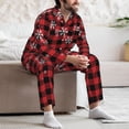 thumbnail image 6 of KLL Red Buffalo Plaid Sleepwear Mens Flannel Pajamas,Long Cotton Pj Set, 6 of 7
