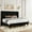 Black, variant on Amolife Queen Size Platform Bed Frame with Velvet Upholstered Wingback Headboard, Black