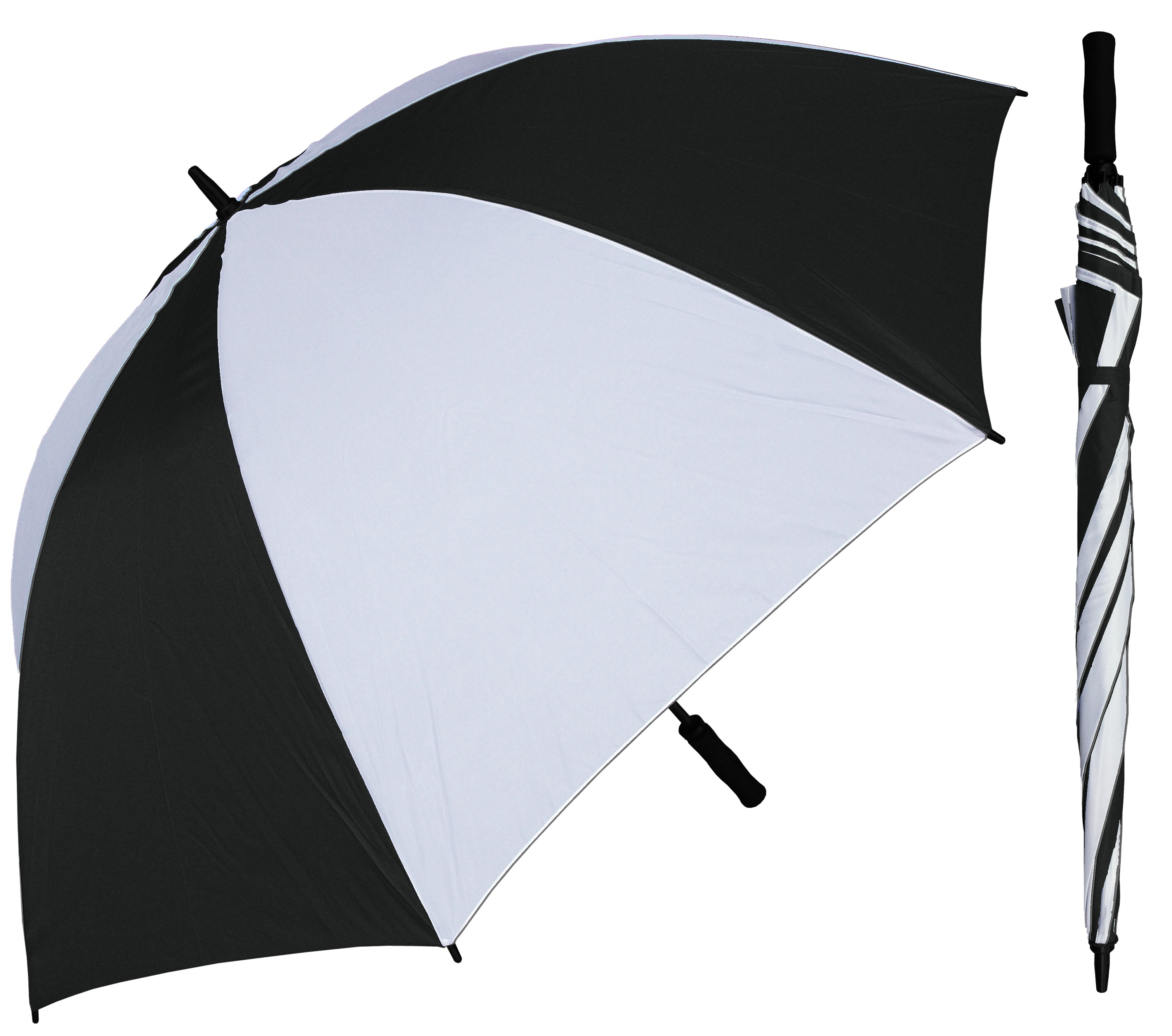 68" Manual Open Huge Black/White Golf Umbrella with Foam HandleInner
