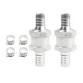 thumbnail image 2 of 2 Pieces Check Valve with 4 Hose Clamps Clips Aluminum Car Accessories for Fuel 10mm Diameter, 2 of 8
