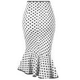 thumbnail image 3 of Babysbule Skirt for Women Plus Size Fashion Women Casual Polka Dot Botton Ruffles Tight-Fitting Hip Party Skirt, 3 of 8