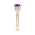 thumbnail image 3 of ANGARA Natural Classic Three Stone 1.15 ct Amethyst and Diamond Ring in 14K Rose Gold for Women (Size-7mm) | February Birthstone, Birthday, Anniversary, Jewelry Gift for Women | Natural Amethyst Ring, 3 of 8