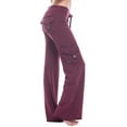 thumbnail image 1 of pitrice Automne Femmes Pantalons de Yoga Élastiques Course Jogging Exercice Simple Pantalon de Jambe Droite avec Poches Vêtements de Sport Vin Rouge, 1 of 5
