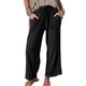thumbnail image 1 of Women's Casual Loose Fit Pants Breathable Cotton Home Wear High Waist Trousers for Everyday Wear Light Blue XXL, 1 of 4