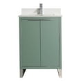 thumbnail image 3 of Fine Fixtures Opulence Collection 24 in. W x 18 in. D x 33 in. H Bathroom Vanity in Mint Green with White Carrara Sintered Stone Sink - Chrome hardware, 3 of 8