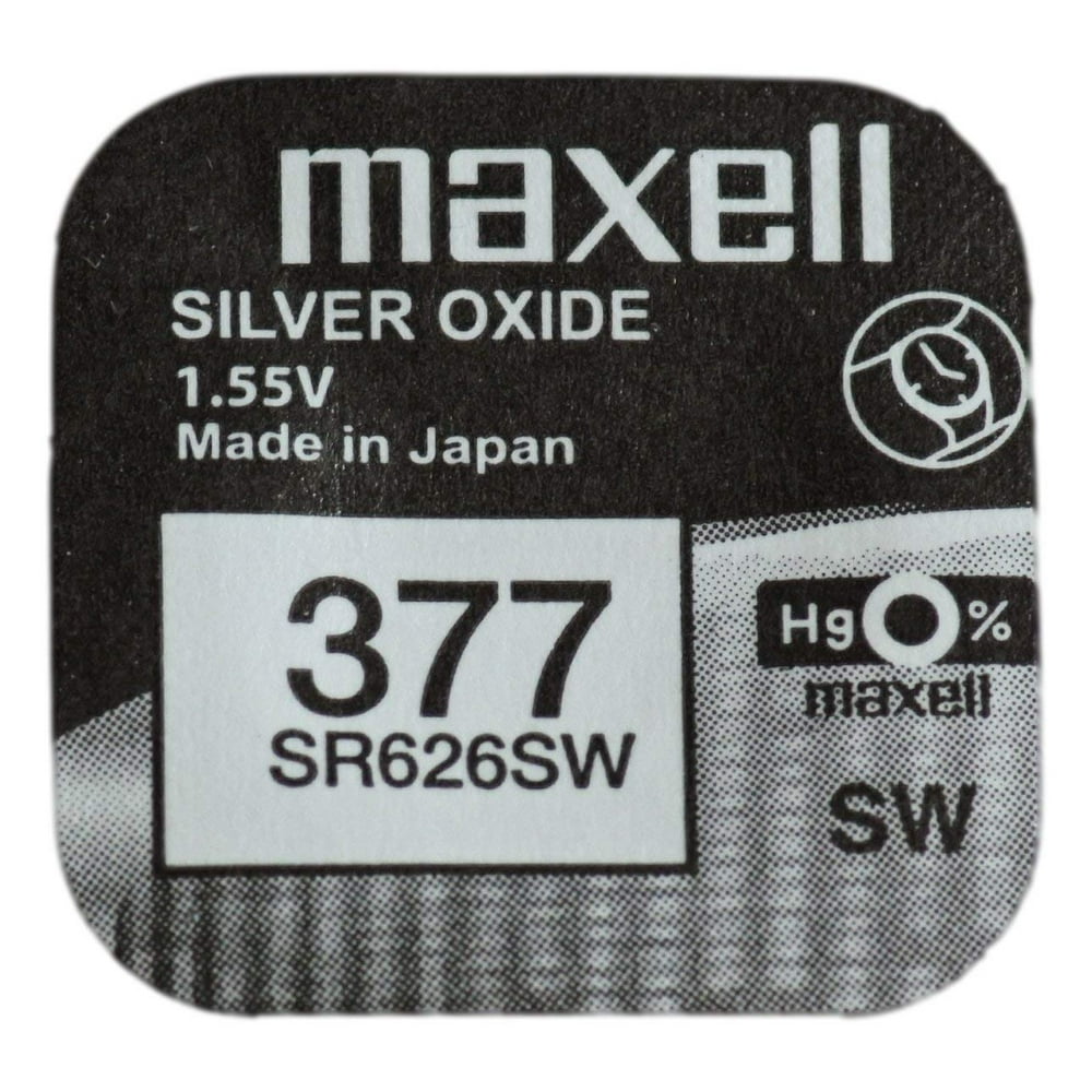 One (1) X Maxell 377 SR626SW SBAW Silver Oxide Watch Battery 1.55v