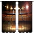 thumbnail image 2 of Basketball Curtains, Kids Sport Basketball Stadium Field Boys Teens Men Game Art Printed Blackout Window Drapes Treatments for Bedroom Living Room Nursery Fabric 2 Panels Set, 42"x54" Inch, 2 of 5