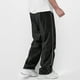 thumbnail image 2 of Amzcrzy Pantalones Paracaidistas Hombre Color Liso Rayas Urbana Chándal Holgados Pierna Recta Ancha Cintura Elástica Transpirables Ligeros Tallas S-3XL Negro, 2 of 3