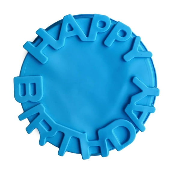 Silicone Cake Mould - Big Round Shape Happy Birthday Letter Cake Pan for Baking and Microwave Oven Use - Baking Tool for Celebrations