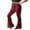 Burgundy, variant on Shuttle tree Women's Velvet Elastic Waist Flare Pants Wide Leg Palazzo Long Trousers Bell Bottoms