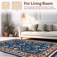 thumbnail image 2 of ODIKA 8' x 10' Machine Washable Non-Slip Area Rug, Middle Eastern Flower High Traffic Rug, Blue, 407702, 2 of 7