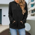 thumbnail image 3 of Women Knitted Sweater Hooded Long Sleeve Loose Fit Ribbed Knitting Pullover Tops with Pockets Casual Solid Color Autumn Knitwear, 3 of 7