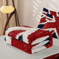 thumbnail image 6 of Manfei Vintage Union Jack Zipper Twin Comforter Sets with Fitted Sheet and 2 Pillowcases,Red White Navy Zipper Bedding Set,Light Gray Reversible,4pcs, 6 of 8