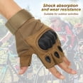 thumbnail image 4 of Guantes sin dedos Uxcell para trabajo al aire libre, guantes de medio dedo, guantes transpirables para entrenamiento, color marrón M, 4 of 6
