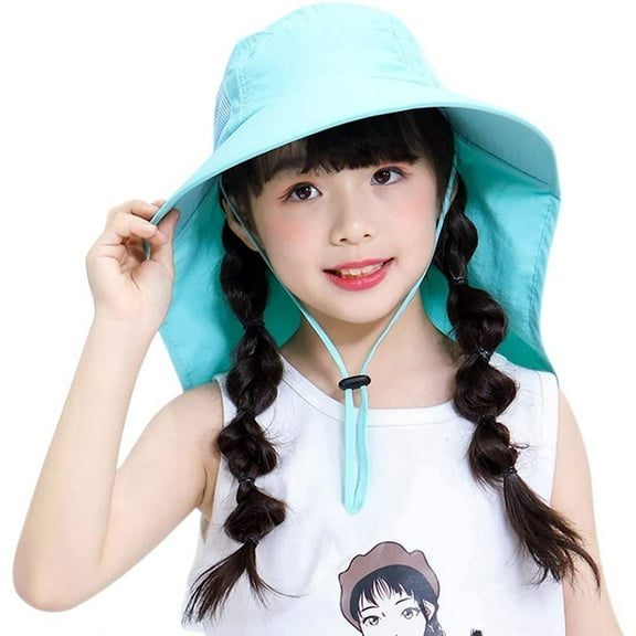SNNROO Sun Hat with Neck Veil Sun Protection Kids Sunhats Wide Brim Gardening Safari Caps
