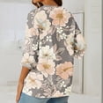 thumbnail image 3 of HADST Womens Blouses - Floral Printed Button V Neck Cotton Linen Tops Athletic Tops for Women, 3 of 5