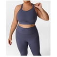 thumbnail image 5 of PISONIC Workout Sets for Women 2 Piece Plus Size Sports Bra and High Waist Leggings Yoga Outfits, 5 of 7
