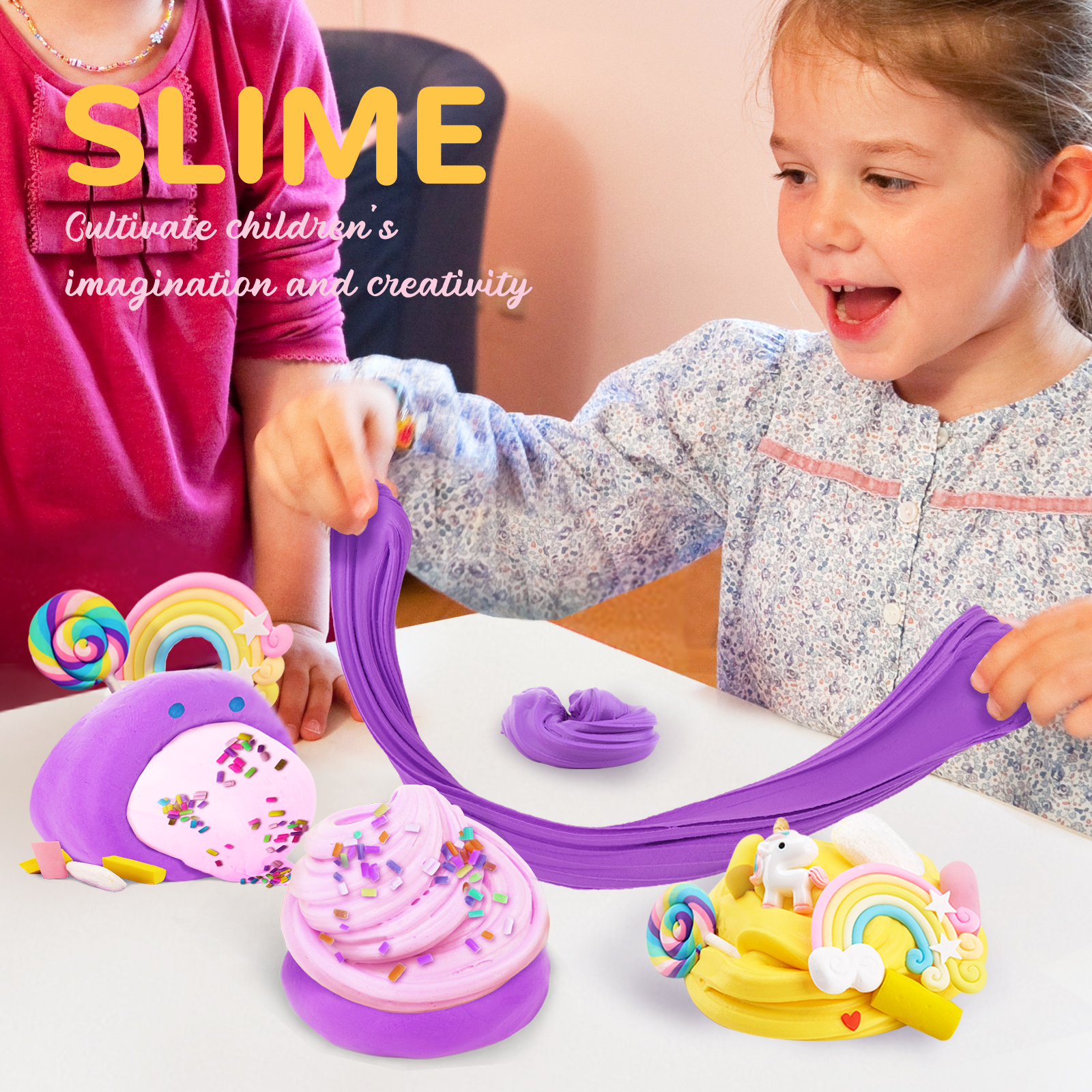 Dream Fun Slime Kits for 6 7 8 9 10 Year Old Girls Putty Slimes Set for 5 6 7 8 9 11 Years Old Kids Birthday Gifts Present Fluffy Slime Toys for Children Age 8 Years - image 4 of 7