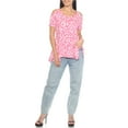thumbnail image 2 of White Mark Short Sleeve Cold Shoulder Leopard Print Tunic Top, Women's, S-XL, 2 of 6