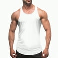 thumbnail image 2 of HCNTES Men's Summer Beach Tank Tops Sleeveless Shirt Casual Textured Tank Shirts tank top tall men(M,White), 2 of 5