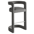 thumbnail image 5 of Modway Winslow 30.5"H Performance Velvet Barrel Back Bar Stool in Storm Gray, 5 of 9