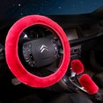 thumbnail image 1 of Funda de volante de felpa de invierno, juego de tres piezas de volante de lana de lana, lindo y cálido, 1 of 6