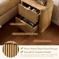 thumbnail image 6 of Fluted Nightstand, Wood Night Stand with Charging Station and 2 Storage Drawers, 22.8" Wide Faux Marble Top Bedside Table for Bedroom, Living Room, Natural Oak, 6 of 8