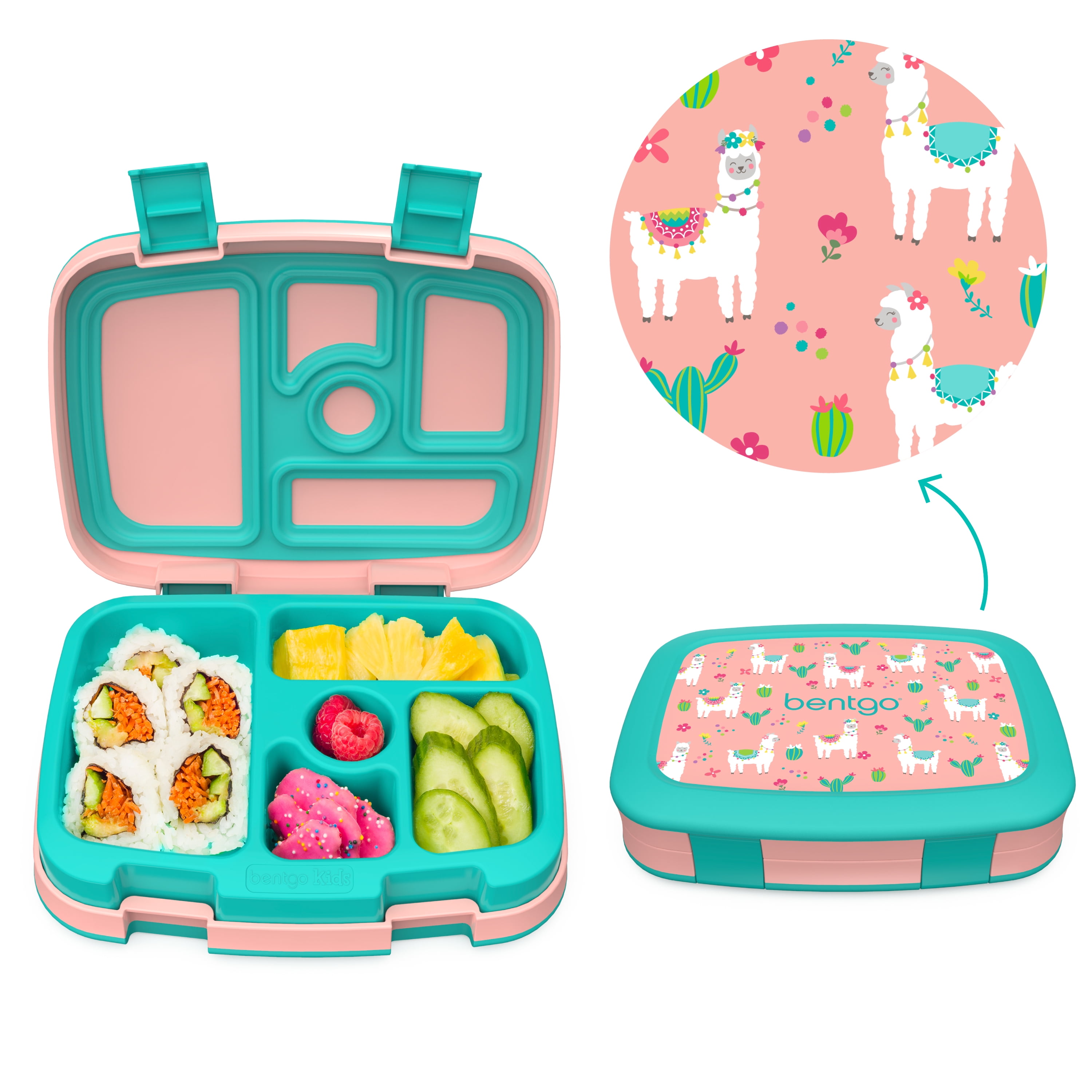 5-Compartment Bento-Style Kids Lunch Box Camouflage - Leak-Proof Ideal Portion Sizes for Ages 3 to 7 Bentgo Kids Prints BPA-Free and Food-Safe Materials 