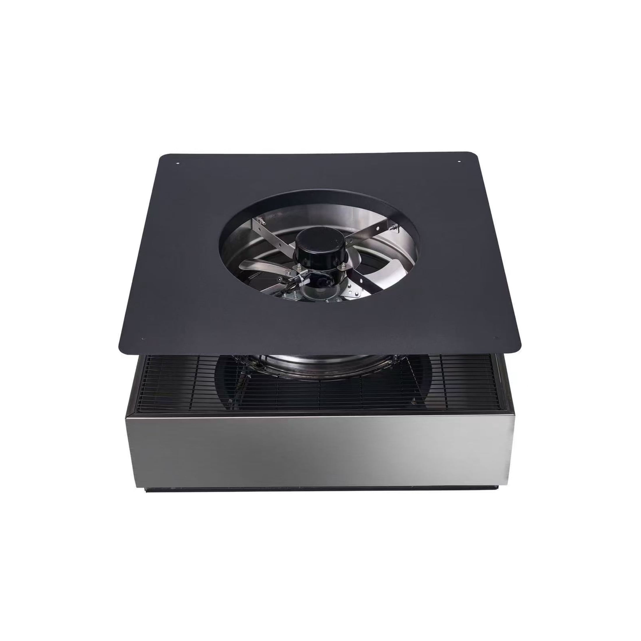 Noble House 12" Steel Solar Roof Vent Fan, 40W Adjustable Dual Power Attic Exhaust Fan with 3-Speed Remote, Gray