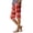 Red, variant on WTOBBY Women's Fashion Floral Print Elastic Waist Bermuda Shorts with Front Pockets, Comfortable Loose-Fit for Daily Warm Weather Leisure,Black S