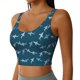 thumbnail image 2 of Fotbe Cute Shark Sujetador Deportivo Largo sin Aros para Mujer con Almohadillas y Soporte Medio, Transpirable y Absorbente, Camiseta Tipo Chaleco o Tank Top-X-Large, 2 of 8