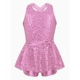 thumbnail image 1 of Aislor Kids Girls Sequined Hip Hop Dance Dress Criss Cross Back Ballet Gymnastics One Piece, 1 of 7