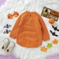 thumbnail image 6 of Baby Boy Girl Halloween Outfits Newborn Pumpkin Knitted Romper Fall Winter Bubble Sweater Bodysuit Jumpsuit Cute One Piece Clothes, 6 of 7