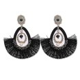 thumbnail image 1 of Pendientes New Eye con borlas y flecos grandes para mujer, joyería bohemia - E1109 Negro - Código de modelo 8601 E1109 Negro, 1 of 2