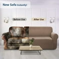 thumbnail image 5 of iCOVER One Piece High Stretch Couch Cover, Large Sofa Slipcover, fit seat with 60 to 80 inches, Machine Washable Spandex Jacquard Fabric, Non-Slip Furniture Protector (Brown), 5 of 5