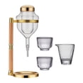 thumbnail image 3 of Sea set con tazas transparentes de de sake servidor frío de sake fría para el cumpleaños, el sake barware de la casa, inauguración del hogar Oro, 3 of 8
