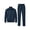 Dark Blue, variant on Men's 2Pc Full Zip Tracksuit, 4 Way Stretch with Reflective Stripes & Zipper Pockets, Straight Leg for Golf Running Gym Black S