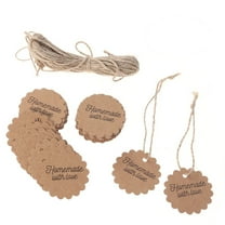 GOOHOCHY 100 Pcs Wedding Favor Tags Kraft Paper Hang Tag Food Package Tags 100pcs