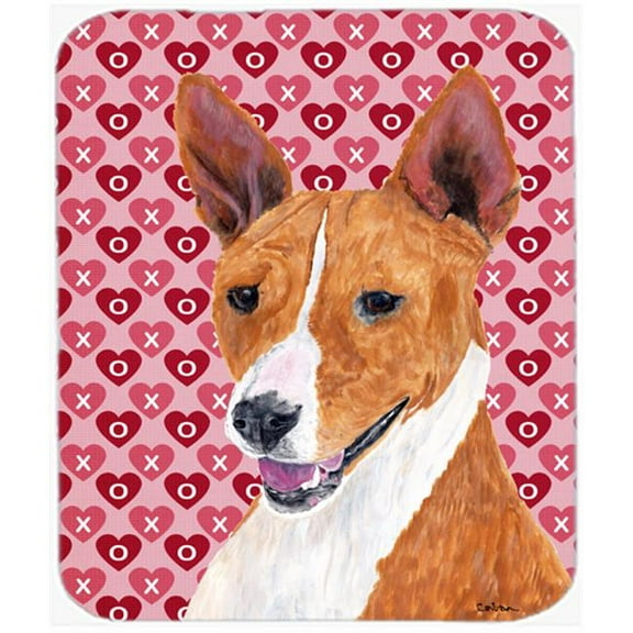 Basenji Hearts Love And Valentines Day Portrait Mouse Pad, Hot Pad Or Trivet