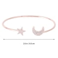 thumbnail image 4 of Moon Bracelet Rhinestone Opening Beautiful Stars Adjustable Fashionable Shining Bracelet for Woman (Rose Golden), 4 of 7