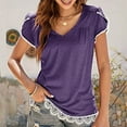 thumbnail image 3 of Mittory Womens Summer Tops Pleated Short Sleeve Tunic Tops Short Sleeve Blouses Shirts, 3 of 8
