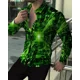 thumbnail image 1 of 2024 última moda de fiesta para hombres, camisa tipo cárdigan de solapa de un solo pecho para hombres, camisa informal con estampado de manga larga, 1 of 6