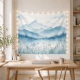 thumbnail image 5 of Misty Mountain Forest and Lake Scene with Wildflowers, Calming Watercolor for Nature Lovers, Tranquil Wall Art Decor, Housewarming Gift, Tapestry Wall Hanging for Bedroom and Living Room, 5 of 7